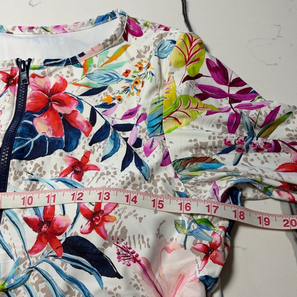 Floral Long Sleeve One Piece Swimsuit - Picture 2 of 11